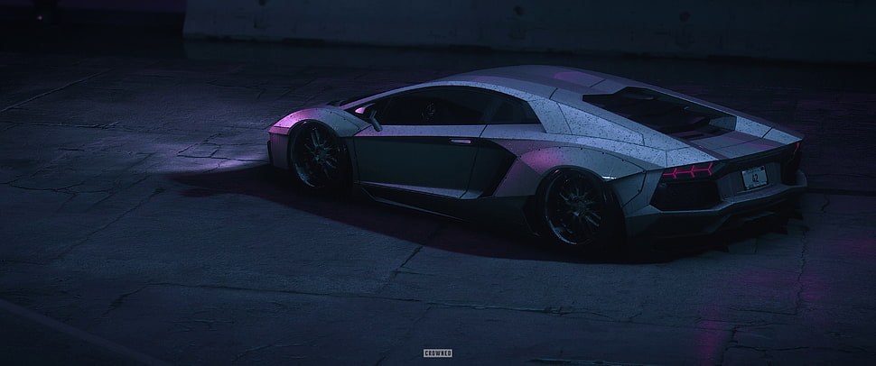 gray coupe digital wallpaper, CROWNED, Need for Speed, Lamborghini Aventador, vehicle HD wallpaper