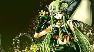 green and white leaf plant, C.C., Code Geass HD wallpaper