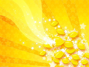 yellow and white illustration HD wallpaper