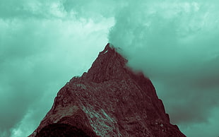 mountain covered with clouds