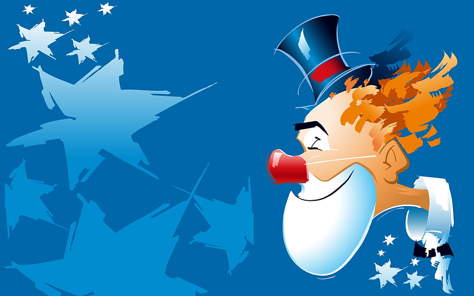 brown haired jester illustration HD wallpaper