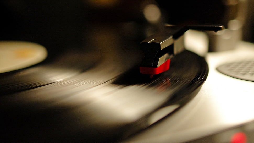 gray turntable, vinyl HD wallpaper