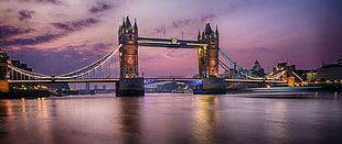 London Bridge during twilight, tower bridge HD wallpaper