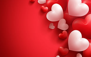 red and white heart wallpaper