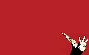 Johnny Bravo artwork, Johnny Bravo, red background, minimalism