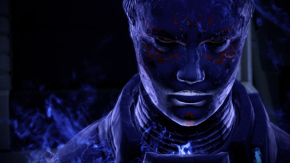 male character illustration, Mass Effect, Asari, Biotic, video games HD wallpaper