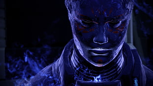 male character illustration, Mass Effect, Asari, Biotic, video games