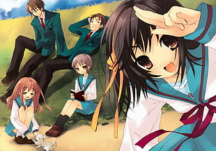 Anime,  Students,  Meadow,  Relaxation