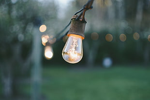 yellow light bulb, Lamp, Light, Electricity