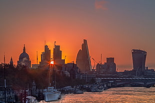 high-rise buildings, Sun, urban, London