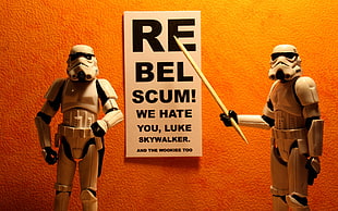 two Star Wars Stormtrooper action figures, Star Wars, humor, toys HD wallpaper