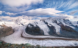 mountain range painting HD wallpaper