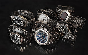 assorted-color analog watches, watch, luxury watches, Omega (watch), Rolex
