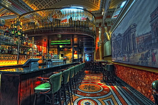inside bar digital wallpaper, indoors, bar HD wallpaper