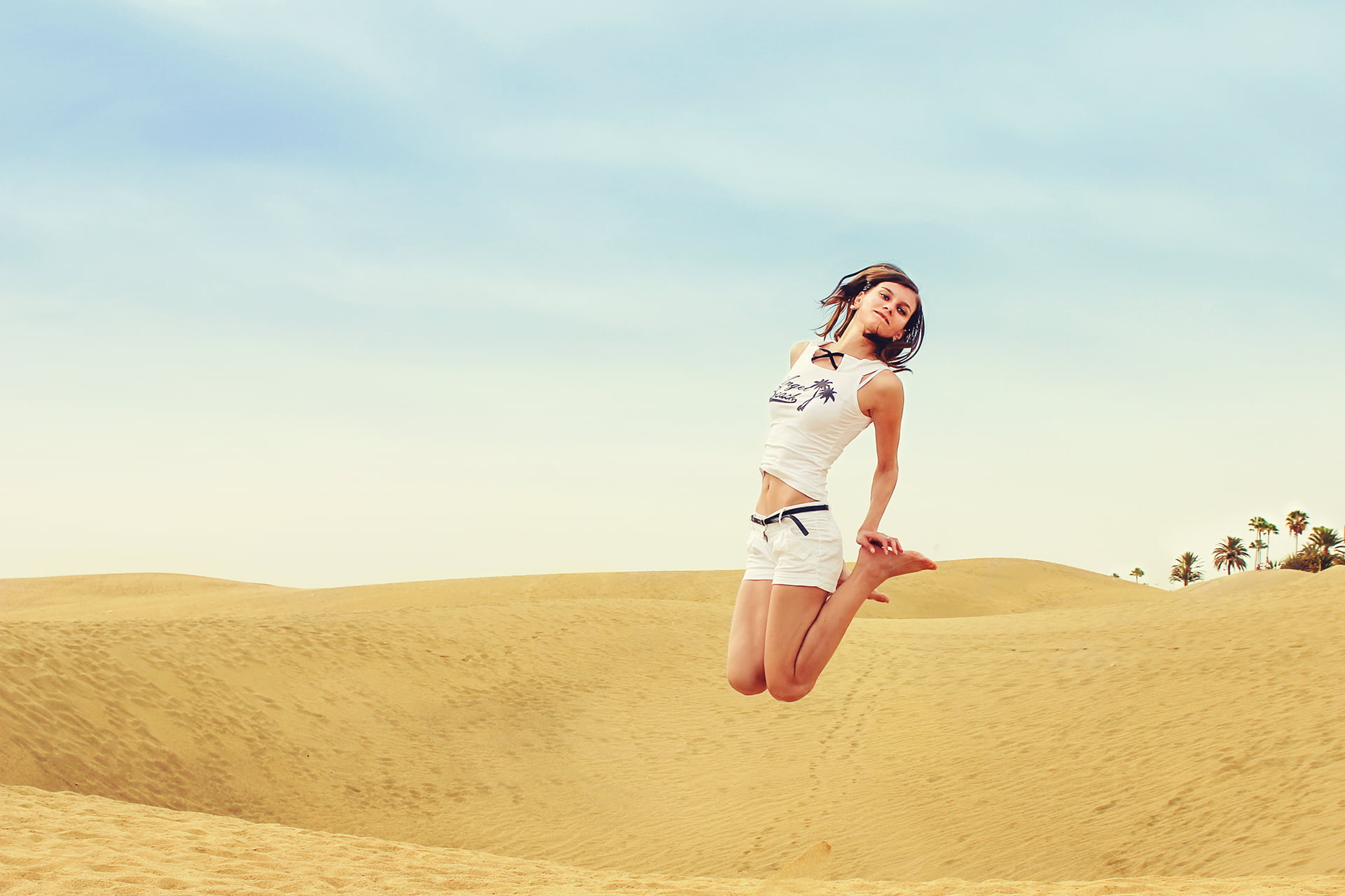 Full Length of a Woman Standing in a Desert