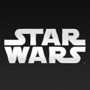 Star Wars logo on brown surface