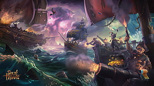 Sea of Thieves poster, video games, Sea of Thieves, Battleship