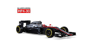 black McLaren Honda MP4-30 cart, race cars, Formula 1, McLaren F1, Honda