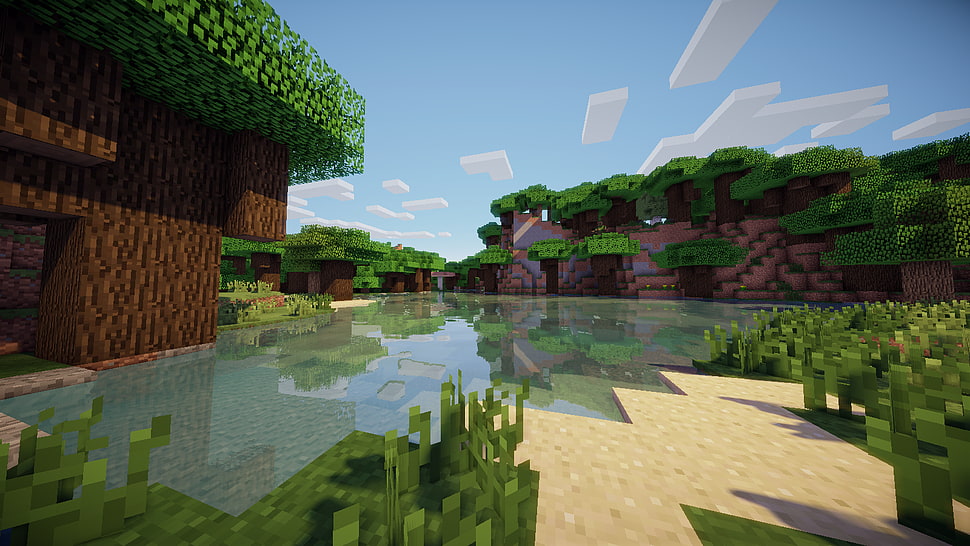 Minecraft game application HD wallpaper
