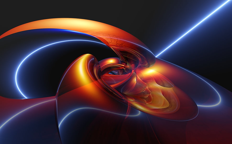 brown blue and red abstract illustration HD wallpaper