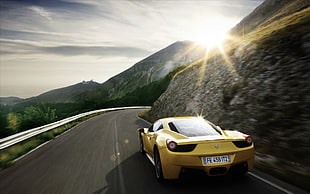 yellow sports car, car, sports car, Super Car , Ferrari 458 HD wallpaper
