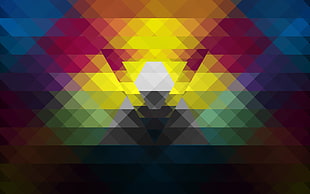 white, red, and green area rug, low poly, minimalism