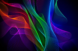 green, purple, blue, and red lights wallpaper