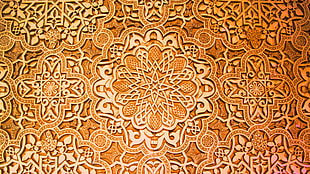 orange textile, pattern, artwork