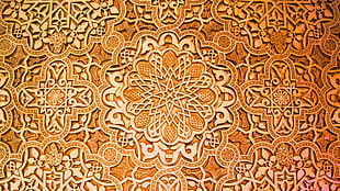 orange textile, pattern, artwork