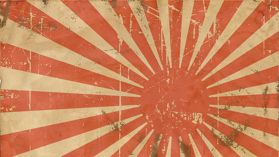 rising sun illustration, Japan, pattern, minimalism HD wallpaper