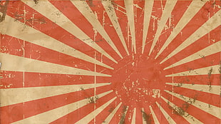 rising sun illustration, Japan, pattern, minimalism