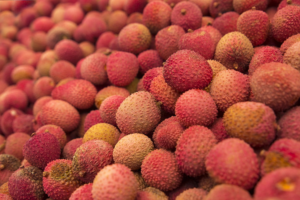 pile of red lychee HD wallpaper