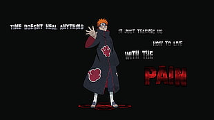 Pain with text overlay, Naruto Shippuuden, Akatsuki, typography HD wallpaper