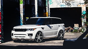 white Range Rover SUV, Range Rover, car