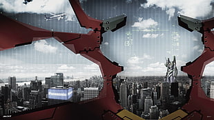 city buildings wallpaper, Neon Genesis Evangelion, anime, cityscape HD wallpaper