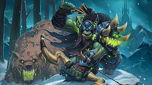 Orc and Bear digital wallpaper, Hearthstone: Heroes of Warcraft, Hearthstone, Warcraft, cards HD wallpaper