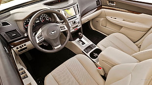 beige Ford interior, Subaru Legacy, car