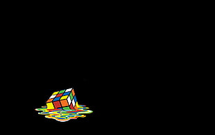 rubik's cube with paint