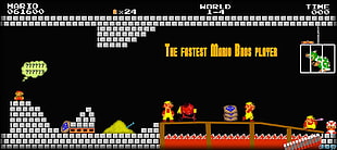 Super Mario game application screenshot, Super Mario Bros., Pegasus HD wallpaper