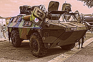 brown and green army tank, military, Renault, French, VAB HD wallpaper