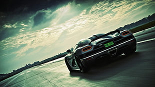 black sports car illustration, car, Koenigsegg