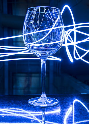 clear wine glass, Glass, Light, Neon HD wallpaper