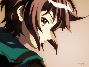 brown-haired female anime character