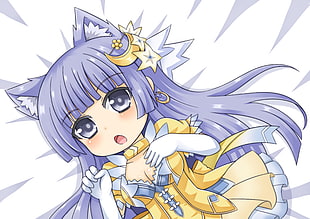 purple haired female anime illustration, Izayoi Miku, Date A Live, dress, chibi