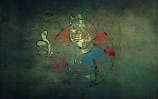 man thumbs up painting, Fallout: New Vegas, Vault Boy, video games HD wallpaper