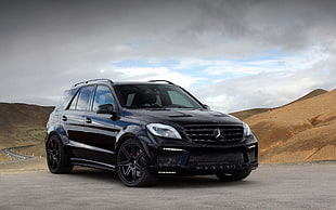 black Mercedes-Benz SUV, Mercedes-Benz, black cars, Mercedes-Benz ML 63, car HD wallpaper