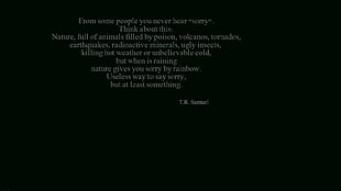 white text on black background, T. R. Samuel, books, Book quotes, quote