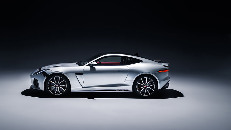 silver sports coupe, Jaguar F-Type SVR, Graphic Pack, 2018 HD wallpaper