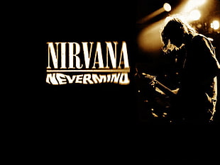 Nirvana Nevermind text overlay, Nirvana, band, music, Kurt Cobain HD wallpaper