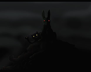 rabbit silhouette wallpaper, creepy, artwork HD wallpaper